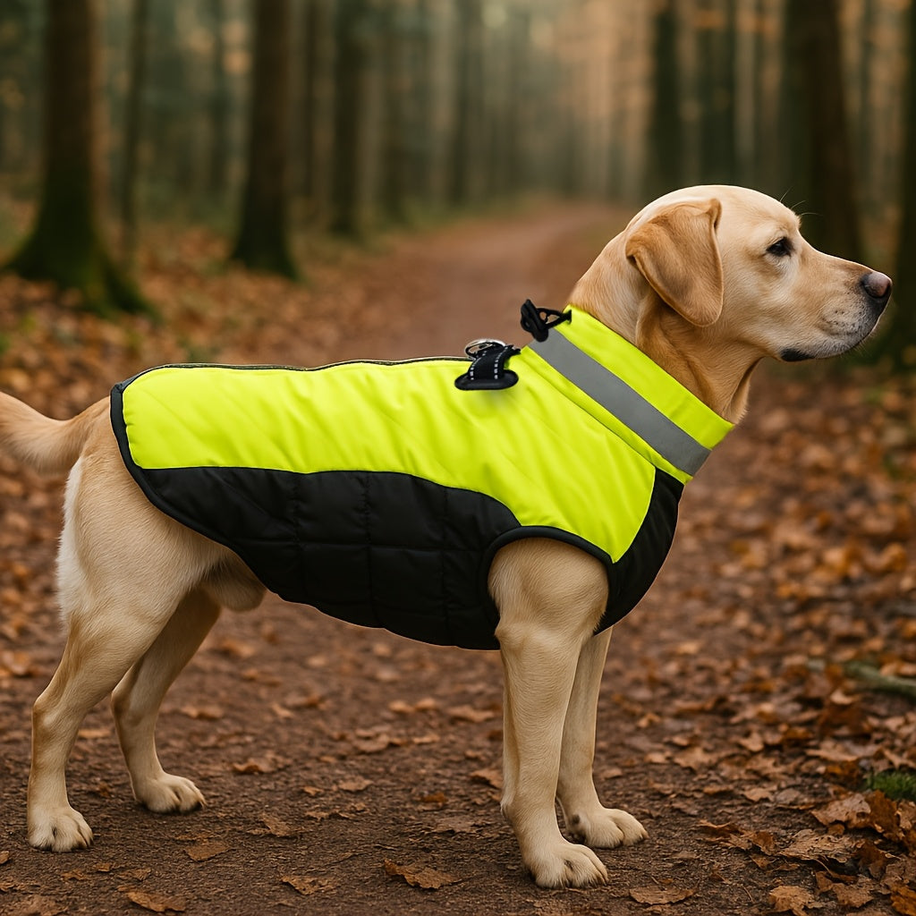Warm Dog Coat Fluorescent Green Jacket Doggie Winter Coat