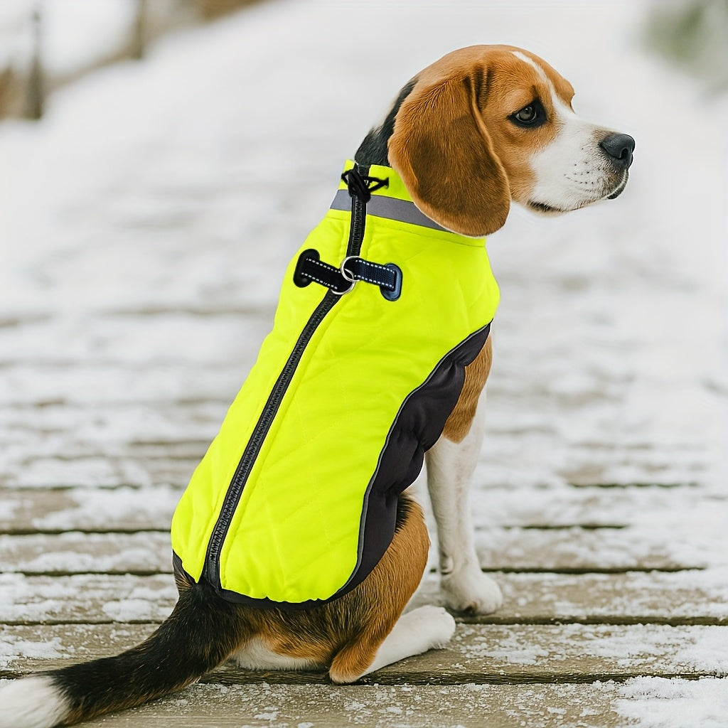 Warm Dog Coat Fluorescent Green Jacket Doggie Winter Coat