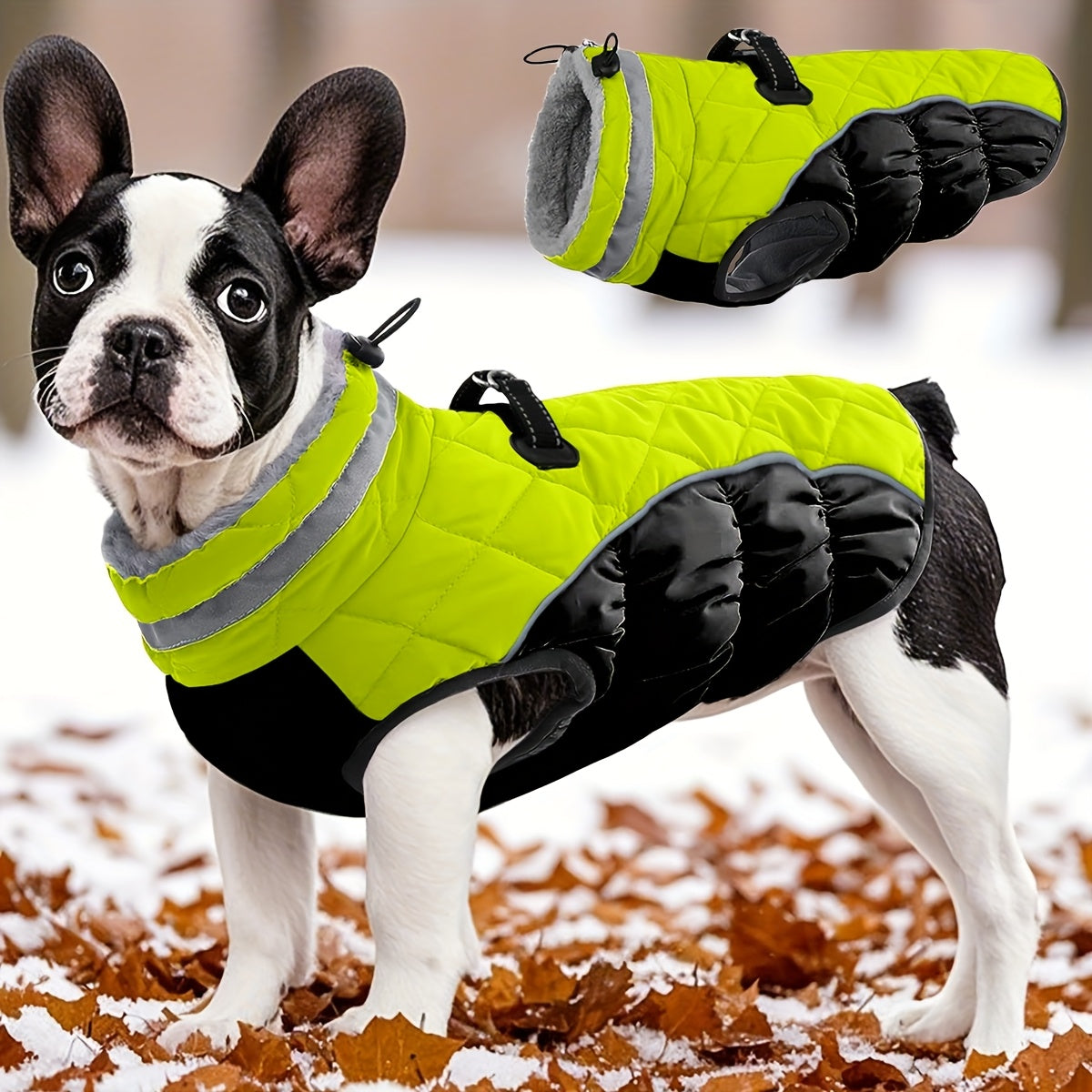 Warm Dog Coat Fluorescent Green Jacket Doggie Winter Coat