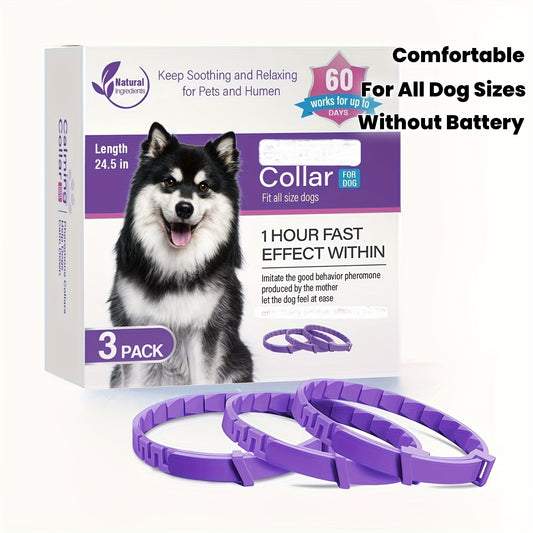 3-Pack of Dog Calming Pheromone Collars, Each Lasts 60 Days