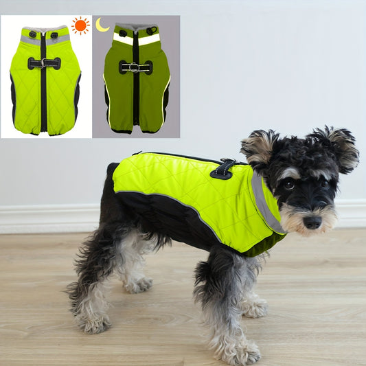 Warm Dog Coat Fluorescent Green Jacket Doggie Winter Coat